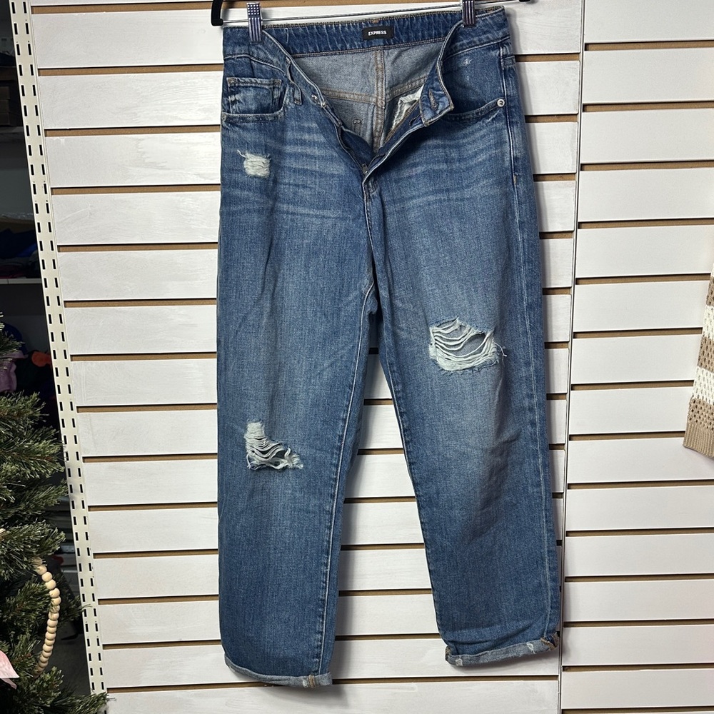 Express Blue Boyfriend Jeans